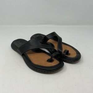 BOC Born Concepts Sandals Womens 7M Black Laurina Toe Ring Slip On Flats